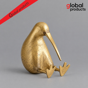 Cadeau très demandé pour les amoureux des animaux, figurines en métal créatives, luxueuses et modernes, sculpture miniature dorée en forme de dieu, plaquée or. - Product Image 4