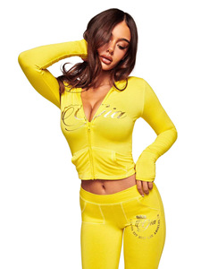 2026 Spring Summer New Casual Alphabet Print Contrast Color Slimming Hoodie Zipper Daily Wear Two-Piece <b>Set</b> Women's Clothing - Product Image 5