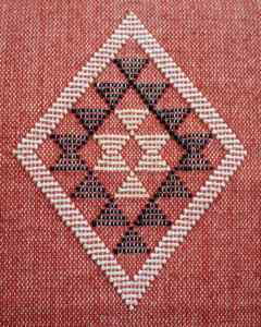 Ethnic Tribal Cushion <b>Pillow</b> Set in Terracotta and <b>Orange</b> with Woven Diamond Patterns for Boho Home Decor 20x20 Inch - Product Image 5