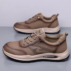 Outdoor Mens Casual Leather Shoes Comfortable Lace-Up Sneakers Soft Walking Outdoor Footwear Non-Slip Male Sports Shoes <b>Trainers</b> - Product Image 2