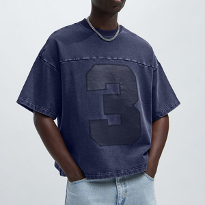 Men's Summer Jersey Distress T-Shirt 100% Cotton Anti-Wrinkle Breathable Street Style O-Neck Short Sleeve Washed Plus Size Men T - Product Image 1