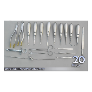 Kit chirurgical dentaire premium de 20 pièces, instruments chirurgicaux, forceps à manche doré, classe I, homologué CE. - Product Image 4