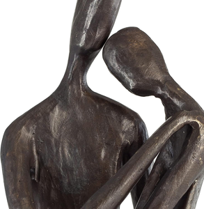 Sculpture artisanale en fonte de fer de couple enlacé, statue romantique d'amoureux, figurine abstraite en métal, décoration d'amour pour couple - Product Image 4