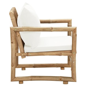 Wholesale Bamboo Garden Chair Natural Outdoor Indoor Patio Seating with <b>Cushion</b> Durable Comfortable Design Furniture OEM ODM - Product Image 4