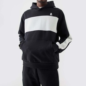 Nouvel ensemble de survêtement sportif hiver pour homme, col rond, imprimé color block, respirant, séchage rapide, 2-en-1, 100% coton, logo frontal - Product Image 1