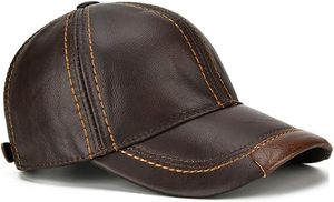 Gorra de Béisbol de Cuero Genuino Marrón con Logotipo Personalizado, Gorra de Cuero de 6 Paneles de Alta Calidad, Etiqueta Privada OEM, Gorra de Cuero para Hombre - Product Image 6