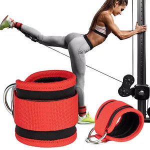 Attache de cheville robuste pour machine à câble, entraînement des jambes en salle de sport, rembourrée en néoprène avec anneau en D, accessoire d'entraînement fitness réglable pour la force - Product Image 3
