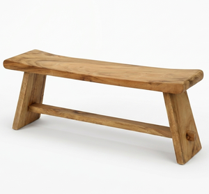 Banc en bois Ryu fabriqué en bois naturel massif, design à grain unique, durable, facile à nettoyer, parfait pour les espaces modernes, rustiques et minimalistes - Product Image 1