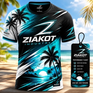 เสื้อยืด ZIAKOT ดีไซน์ใหม่สำหรับผู้ชาย ลายพิมพ์ 3 มิติ ลายต้นปาล์มฮาวาย ออกแบบเองได้ คุณภาพสูง - Product Image 1