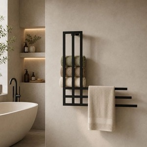 Organizador de Ropa Metálico de Pared, de Una Sola Capa, Forma Rectangular, Acero al Carbono, Estante de Almacenamiento para Armario, Diseño que Ahorra Espacio - Product Image 5