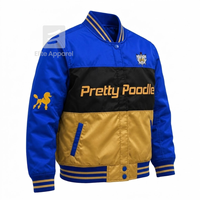 Veste de course personnalisée Sigma Gamma Rho Sorority avec logo brodé bleu et or, style racing pour femme, avec doublure en polyester