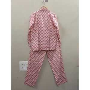 Ensemble de pyjama pour femmes en coton 100% à imprimé floral, vêtements de nuit doux et respirants en tricot, taille élastique, deux pièces, vêtements de détente - Product Image 5
