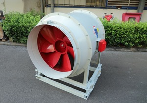 พัดลมดูดควันใต้ดินแบบใบพัดแกน รุ่น SS400 เหล็กกล้า OBM รับรองมาตรฐาน APL-7-9D ขับเคลื่อนโดยตรงพร้อมฐานรองรับ - Product Image 4