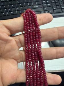 Perles rondes en rubis rouge de 20 mm, perles en vrac pour la fabrication de bracelets, perles teintées arc-en-ciel - Product Image 1