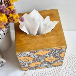 Caja de pañuelos de madera impresa con revestimiento de cedro, caja de pañuelos de madera impresa perfumada para almacenamiento de lujo en el hogar, caja de accesorios al por mayor - Product Image 4