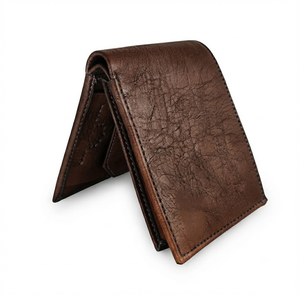 New Year Design Star Pattern Letter Handcrafted Fashion Embroidery Waterproof Open Folding Short <b>Card</b> Holder Men Genuine <b>Wallet</b> - Product Image 1