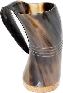 Corne à boire viking et accessoires, polie naturellement, faite à la main, tasse moderne conçue pour les vrais amateurs de Vikings - Product Image 4