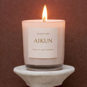 Vela de Lujo AIKUN con Sal Marina y Madera Flotante en Frasco de Vidrio, Vela Aromática de Larga Duración para Distribución al por Mayor - Product Image 3