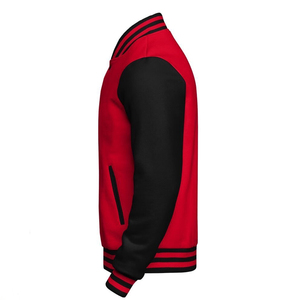 Manufacturer Lightweight Slim Fit Baseball Jacket for <b>Men</b> Wool Letterman Bomber Varsity Style Stand Leather Sleeves Tracksuit - Product Image 1
