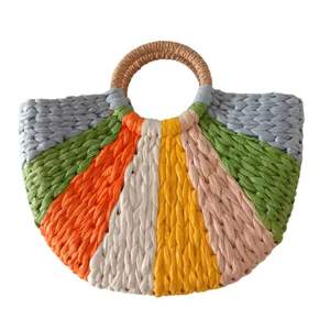 Sac en jacinthe d'eau pour femmes, sac à main en fibre naturelle tissé à la main, sac fourre-tout écologique et tendance pour la plage, les voyages, style décontracté, Vietnam - Product Image 2