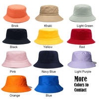 Topi Bucket Kasual Warna Solid Grosir, Bahan Katun, Bernapas, Cocok untuk Empat Musim, Model Fisherman, Unisex, Pinggiran Lebar, Dapat Dilipat, Pelindung dari Sinar Matahari