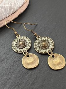 Pendientes de Aro de Latón Estilo Bohemio Vintage con Diseño de Mandala para Bodas y Fiestas, Joyería Étnica de Moda de Primera Calidad - Product Image 4
