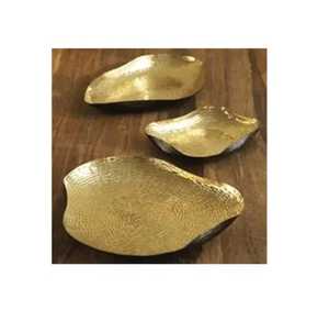 Abstract Organic Shape Brass Serving Bowl Handcrafted Gold Metal Fruit <b>Tray</b> Irregular Edges Luxury Minimalist Tabletop Platter - Product Image 4