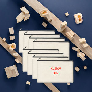 Bolsa de Cosméticos de Lona de Algodón Reciclado Ecológica Personalizada PFIVE, de Gran Capacidad, con Cierre Pequeño, para Maquillaje, con Logotipo Personalizado - Product Image 2