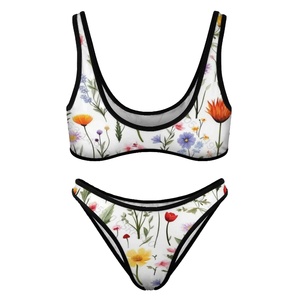 Out Class Solid Colour <b>Bikini</b> <b>Set</b> Adjustable Straps Women Swimsuit Timeless Design Two Piece Bathing Suit For Swimming - Product Image 2