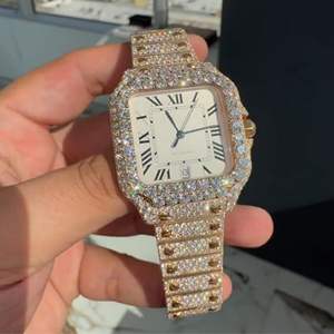 Montre de haute qualité en moissanite DEF de laboratoire, style hip-hop, avec diamants incolores et mécanisme automatique ou manuel - Product Image 4