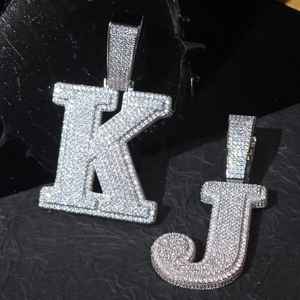 Pendentif Lettre Grosse Personnalisée en Moissanite Sertie de Pierres, Luxe Hip Hop, pour Fêtes, en Argent Sterling 925, Bijoux Fins, Pendentifs & Breloques - Product Image 5