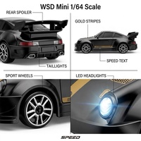 Mini Coche de Carreras RC a Escala 1/64, 4WD, Derrape, RTR, Alta Velocidad, 2.4Ghz, Control Remoto Proporcional, Luces LED, Juegos de Escritorio para Niños