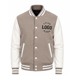 High School Winter Casual Hooded Leather Canvas Eco-Friendly Varsity Varsity <b>Jacket</b> Men's <b>Lightweight</b> Breathable Customizable - Product Image 1