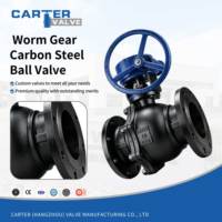 Válvula de Bola API 6D WCB con Accionamiento por Tornillo Sin Fin, de Acero al Carbono, con Brida, de Paso Completo, para Tuberías de Petróleo, Gas y Vapor a Alta Temperatura