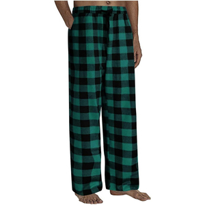 Men's Casual <b>Plaid</b> Sport Pajama <b>Pants</b> Multi-Color Breathable Flannel 100% Cotton Plus Size Loose-fitting Gradient Color 220g - Product Image 4