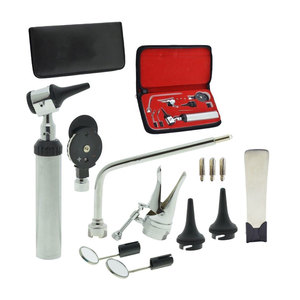 Ensemble d'otoscope et d'ophtalmoscope portables en acier inoxydable à fibre optique pour diagnostic médical vétérinaire, normes allemandes de haute qualité - Product Image 1