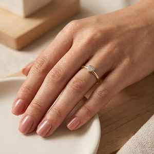 14K Rose Gold Round Brilliant Cut Lab Grown Diamond Hip Hop Style IGI Certified Unisex <b>Ring</b> - Product Image 1