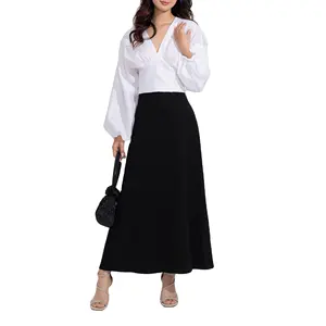 Black Flared Skirt New Fashion Wholesale Women's Maxi Skirt Custom Logo Chiffon Fabric Factory Price