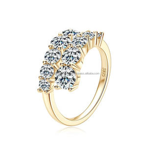 Lujo Vintage D-Color Lab Grown Diamond Ring para mujer 925 Sterling Silver Stylist Wedding Engagement Eternity Band Jewelry - Product Image 1