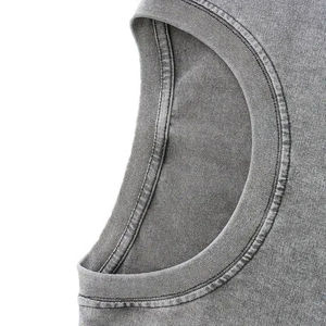 Conjunto de Camiseta y Pantalones Cortos de Algodón Gris Sólido para Hombre, Corte Regular, Casual, Transpirable, Manga Corta, Cuello Redondo, Jersey de 230g, Lavado - Product Image 3
