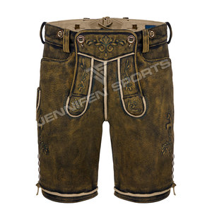 Shorts Trachten pour hommes, Lederhosen avec bretelles, 100% cuir de vachette véritable, style antique, OEM personnalisé, nouveau modèle bavarois - Product Image 2