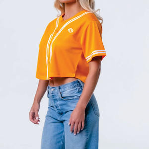 Maillot de baseball court pour femme de qualité supérieure, en maille, boutonné sur le devant, manches courtes, édition spéciale vintage, maillot d'entraînement, OEM en gros - Product Image 2