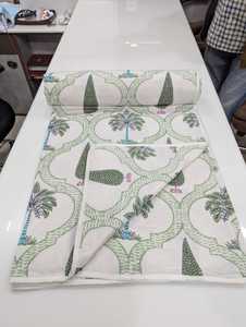 Dohar Beautiful Handmade New Cotton Quilt Hand <b>Block</b> Printed Floral Design Pure Cotton Dohar Blanket Double <b>Bed</b> Reversible Dohar - Product Image 3