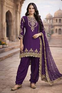 Traje Dhoti de Diseñador de Ropa India y Pakistaní con Bordado, Salwar Kameez con Conjunto de Dupatta, Traje Salwar Completamente Cosido - Product Image 5