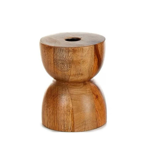 Solid Wood Candle Holders Natural <b>Wooden</b> <b>Candlestick</b> Holder Set Column Shape Distressed Finish For Home Event Decoration - Product Image 1