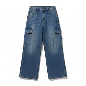 Jeans baggy pour femmes, design personnalisé, service OEM, coupe décontractée, pantalon en denim idéal pour le style streetwear moderne et le quotidien. - Product Image 2