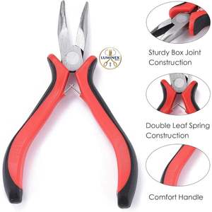 Pince à bec courbé de 5 pouces sans dents, rouge, pour bijoux, outils de fabrication de bijoux, 1 pièce - Product Image 3