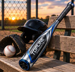 Bate de béisbol Topline Products de 28 pulgadas con barril de 2.5 pulgadas, ligero, de una pieza, color azul plateado, para jugadores de nivel profesional. - Product Image 6