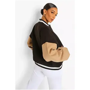 Veste varsity courte d'hiver pour femme avec rembourrage en coton, fermeture à boutons en corne, séchage rapide et respirante, capuche amovible - Haute qualité - Product Image 5