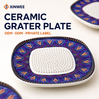 Vierkante keramische knoflookraspplaat met aangepast logo OEM ODM Private Label fabrikant leverancier groothandel bulk keuken cadeauartikelen